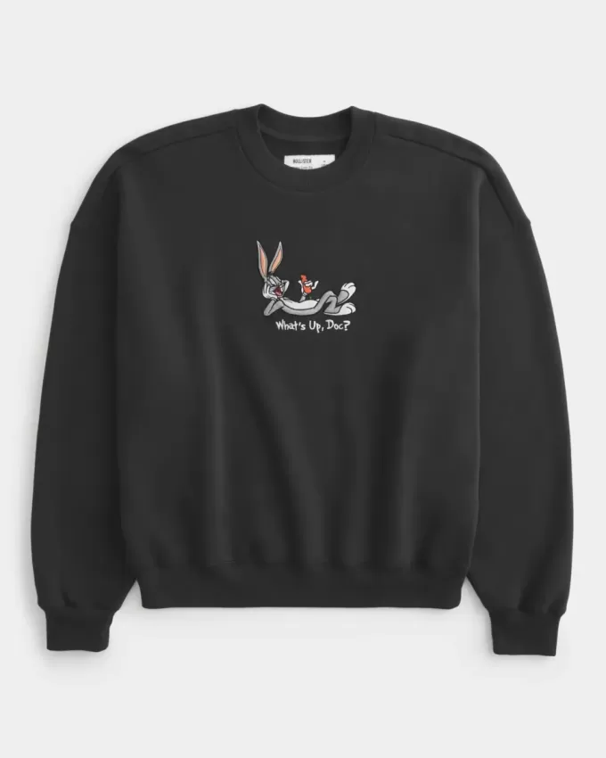 Baggy Cinch Sweatshirt mit Rundhalsausschnitt und Bugs Bunny-Grafik Baggy Cinch Sweatshirt mit Rundhalsausschnitt und Bugs Bunny-Grafik