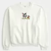 Baggy Cinch Tom und Jerry Grafik-Sweatshirt mit Rundhalsausschnitt Baggy Cinch Tom und Jerry Grafik-Sweatshirt mit Rundhalsausschnitt