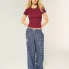 Baggy-Flanellhose mit Zahlengrafik Baggy-Flanellhose mit Zahlengrafik