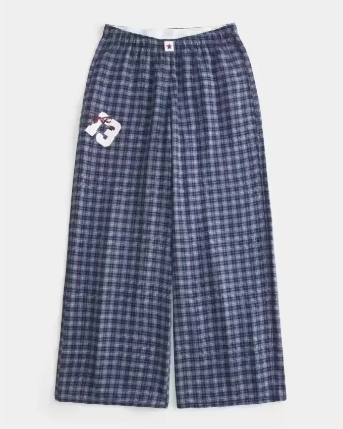 Baggy-Flanellhose mit Zahlengrafik Baggy-Flanellhose mit Zahlengrafik