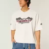 Baggy Heavyweight Crop T-Shirt mit Chevrolet-Grafik