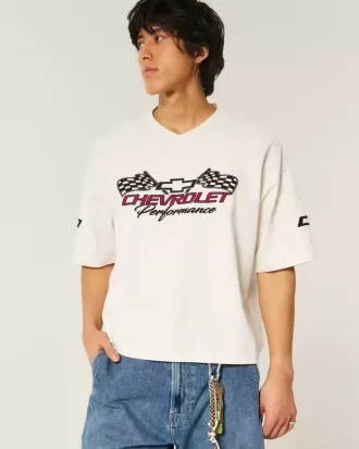 Baggy Heavyweight Crop T-Shirt mit Chevrolet-Grafik
