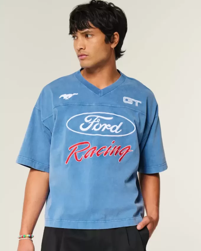 Baggy Heavyweight Crop T-Shirt mit Ford-Grafik