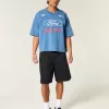 Baggy Heavyweight Crop T-Shirt mit Ford-Grafik