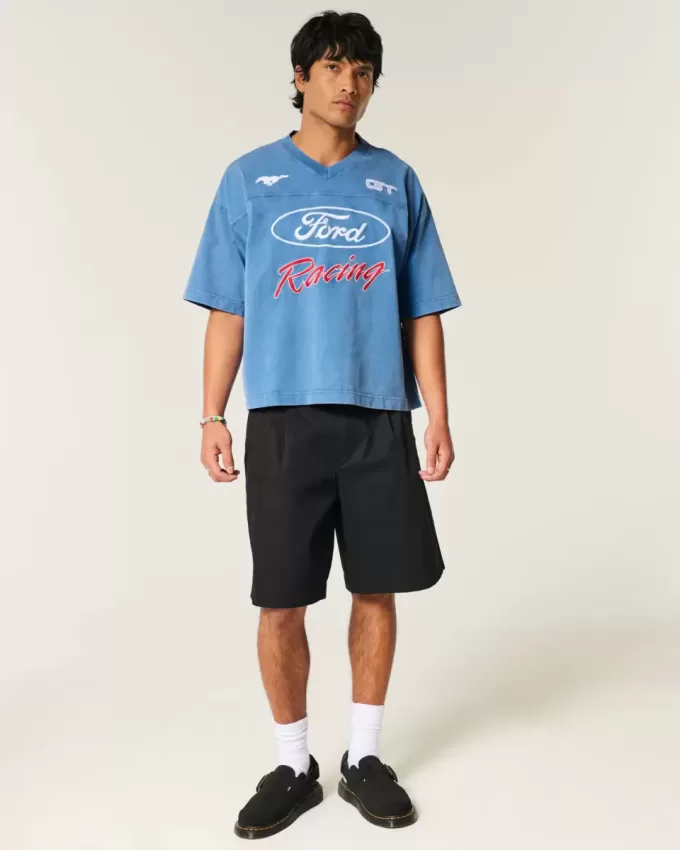 Baggy Heavyweight Crop T-Shirt mit Ford-Grafik