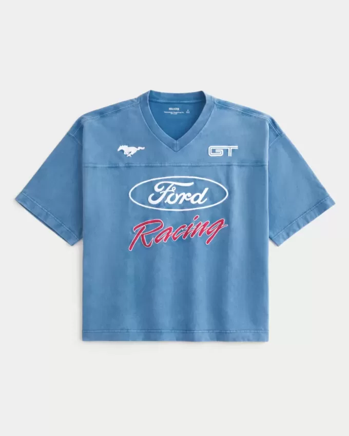 Baggy Heavyweight Crop T-Shirt mit Ford-Grafik