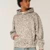 Baggy-Hoodie mit Cinch-Ausschnitt und Leopardenmuster Baggy-Hoodie mit Cinch-Ausschnitt und Leopardenmuster