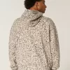 Baggy-Hoodie mit Cinch-Ausschnitt und Leopardenmuster Baggy-Hoodie mit Cinch-Ausschnitt und Leopardenmuster