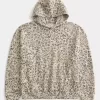 Baggy-Hoodie mit Cinch-Ausschnitt und Leopardenmuster Baggy-Hoodie mit Cinch-Ausschnitt und Leopardenmuster