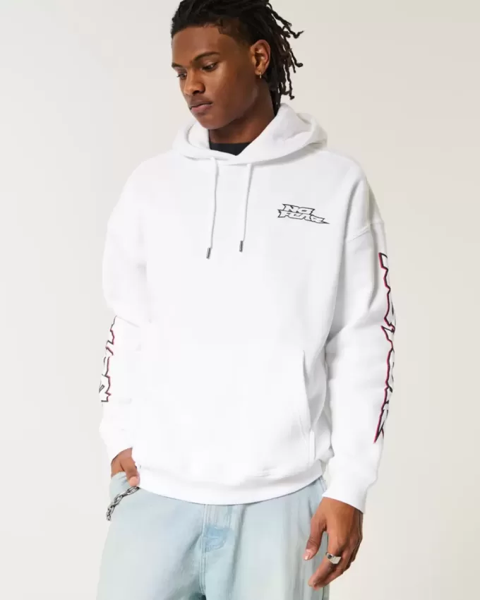Baggy-Hoodie mit „No Fear“-Grafik Baggy-Hoodie mit „No Fear“-Grafik