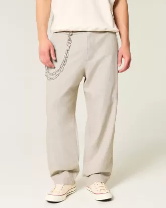 Baggy-Hose aus Leinenmischung mit flexibler Taille