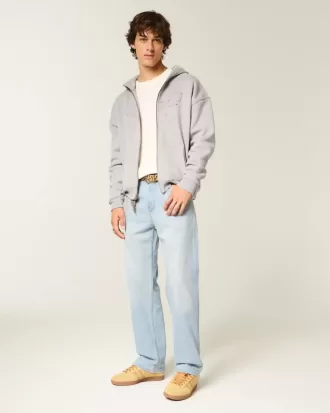 Baggy-Jeans in heller Waschung