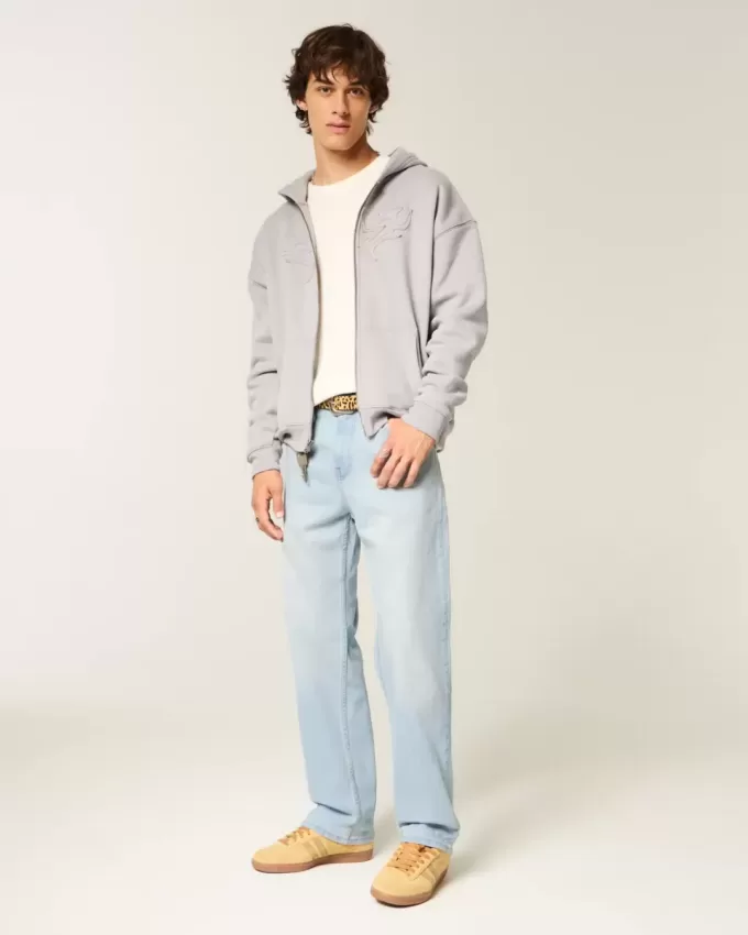 Baggy-Jeans in heller Waschung Baggy-Jeans in heller Waschung