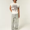 Baggy-Jeans in heller Waschung