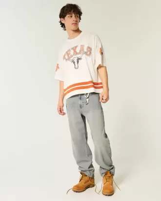 Baggy-Jeans in heller Waschung