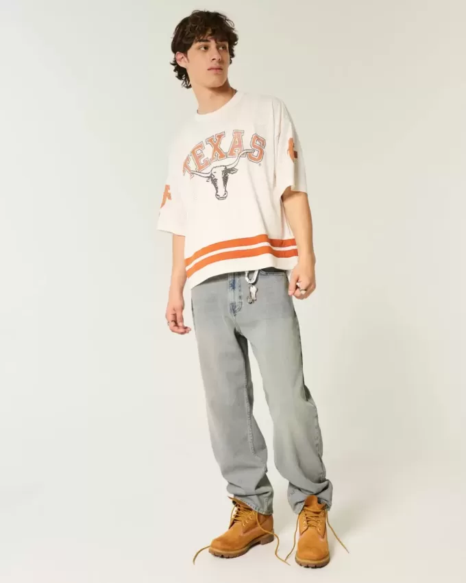 Baggy-Jeans in heller Waschung Baggy-Jeans in heller Waschung