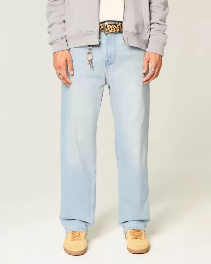 Baggy-Jeans in heller Waschung Baggy-Jeans in heller Waschung