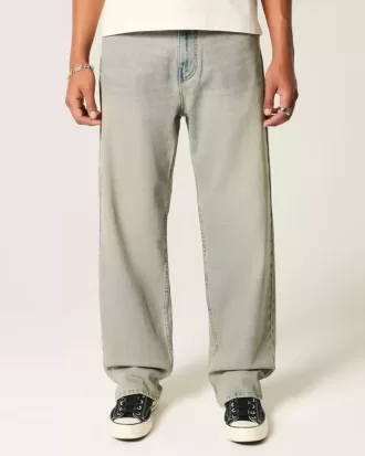 Baggy-Jeans in heller Waschung