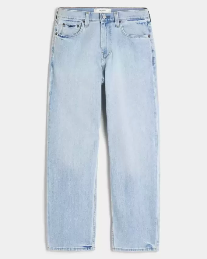 Baggy-Jeans in heller Waschung