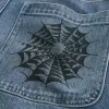Baggy-Jeans mit Doodle-Muster in mittlerer Waschung Baggy-Jeans mit Doodle-Muster in mittlerer Waschung