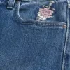 Baggy-Jeans mit dunkler Waschung und Rose-Grafik
