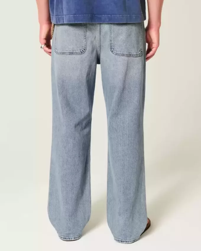Baggy-Jeans mit Rissen und mittlerer Waschung
