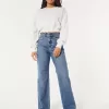 Baggy-Jeans mit ultrahohem Bund und mittlerer Waschung Baggy-Jeans mit ultrahohem Bund und mittlerer Waschung
