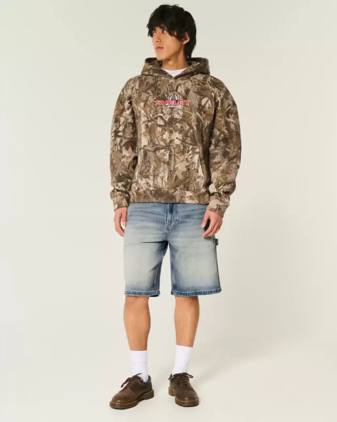 Baggy-Jeansshorts in dunkler Waschung Baggy-Jeansshorts in dunkler Waschung