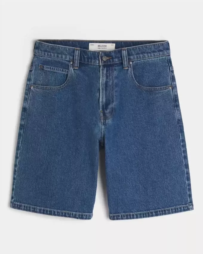 Baggy-Jeansshorts in mittlerer Waschung