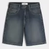 Baggy-Jeansshorts mit Schlangenmuster Baggy-Jeansshorts mit Schlangenmuster