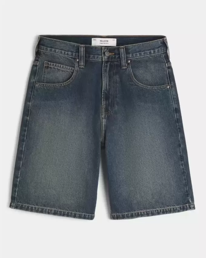 Baggy-Jeansshorts mit Schlangenmuster Baggy-Jeansshorts mit Schlangenmuster