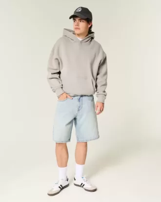 Baggy-Jeansshorts mit Sterngrafik