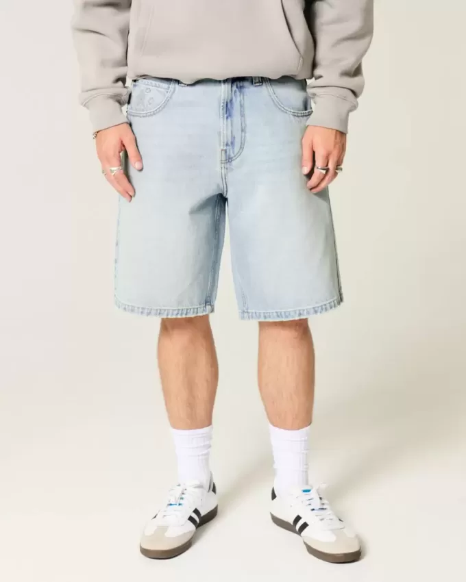 Baggy-Jeansshorts mit Sterngrafik Baggy-Jeansshorts mit Sterngrafik