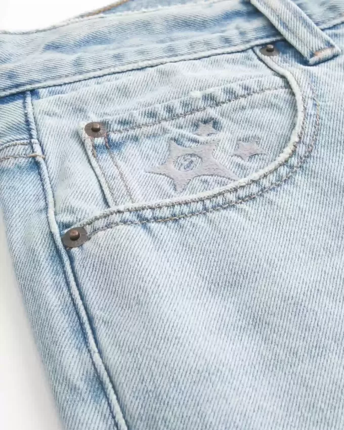 Baggy-Jeansshorts mit Sterngrafik Baggy-Jeansshorts mit Sterngrafik