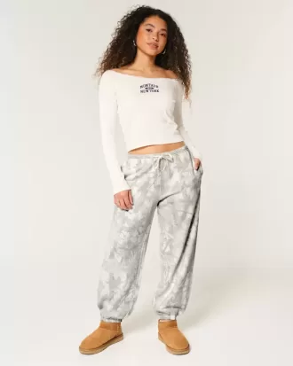 Baggy-Jogginghose aus Fleece mit Camouflage-Muster