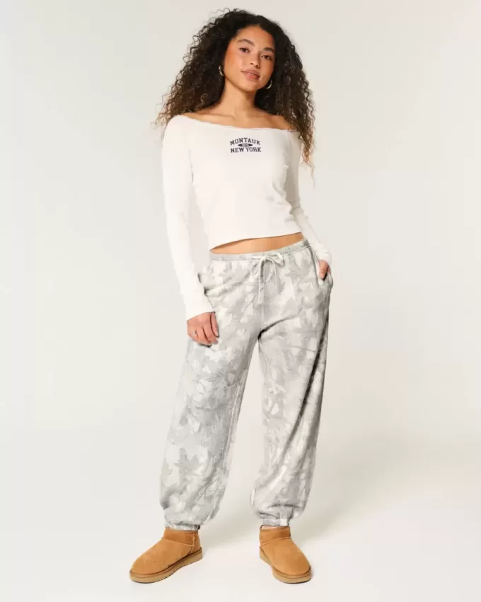 Baggy-Jogginghose aus Fleece mit Camouflage-Muster Baggy-Jogginghose aus Fleece mit Camouflage-Muster