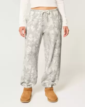 Baggy-Jogginghose aus Fleece mit Camouflage-Muster
