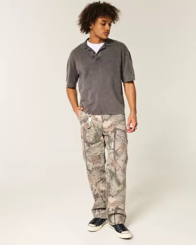 Baggy-Malerjeans mit Camouflage-Muster Baggy-Malerjeans mit Camouflage-Muster