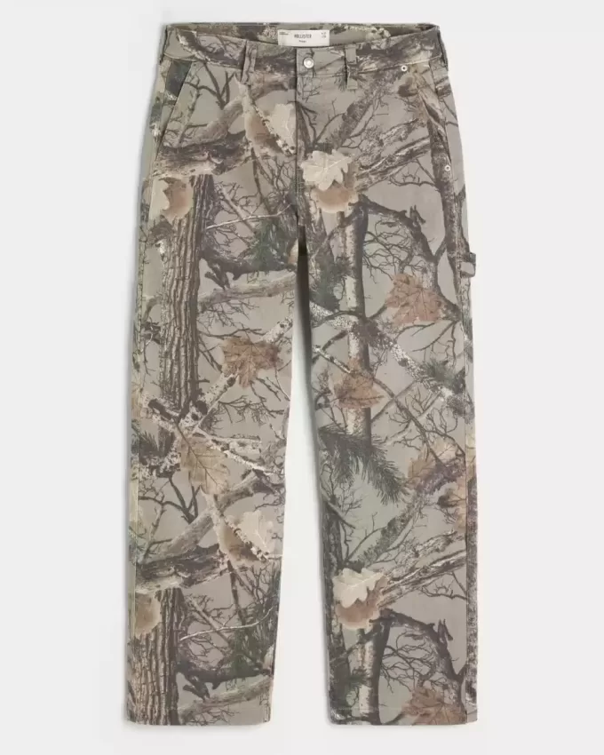 Baggy-Malerjeans mit Camouflage-Muster Baggy-Malerjeans mit Camouflage-Muster