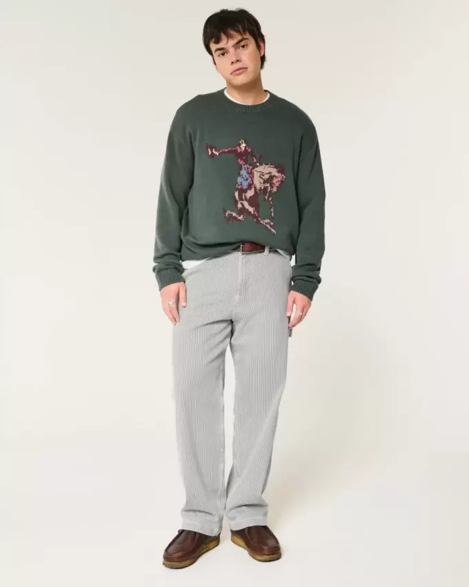 Baggy-Malerjeans mit Eisenbahnstreifen Baggy-Malerjeans mit Eisenbahnstreifen