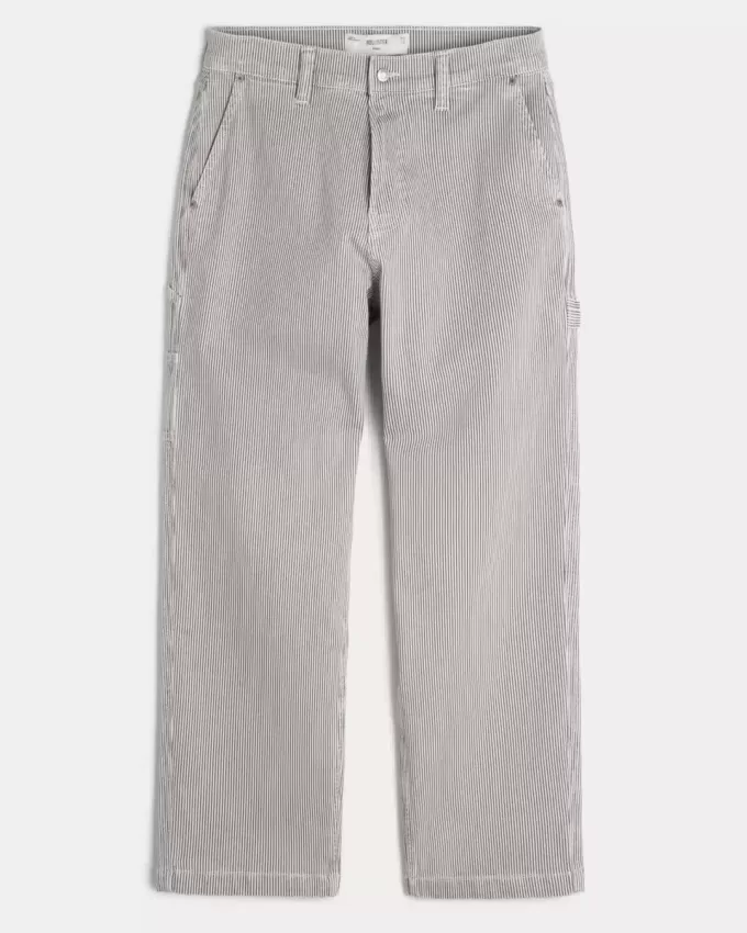 Baggy-Malerjeans mit Eisenbahnstreifen Baggy-Malerjeans mit Eisenbahnstreifen