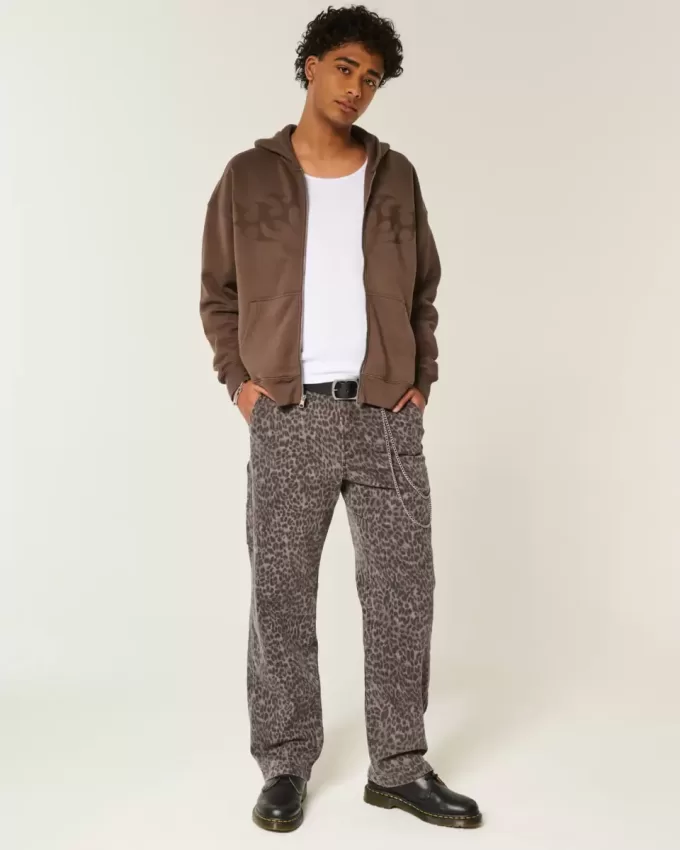 Baggy-Malerjeans mit Leopardenmuster Baggy-Malerjeans mit Leopardenmuster