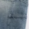 Baggy-Malershorts aus Denim in mittlerer Waschung Baggy-Malershorts aus Denim in mittlerer Waschung