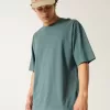 Baggy-T-Shirt aus Baumwolle mit Rundhalsausschnitt Baggy-T-Shirt aus Baumwolle mit Rundhalsausschnitt