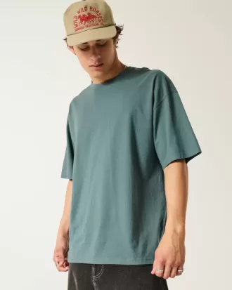 Baggy-T-Shirt aus Baumwolle mit Rundhalsausschnitt
