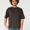 Baggy-T-Shirt aus Baumwolle mit Rundhalsausschnitt Baggy-T-Shirt aus Baumwolle mit Rundhalsausschnitt