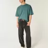 Baggy-T-Shirt aus Baumwolle mit Rundhalsausschnitt Baggy-T-Shirt aus Baumwolle mit Rundhalsausschnitt