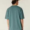 Baggy-T-Shirt aus Baumwolle mit Rundhalsausschnitt Baggy-T-Shirt aus Baumwolle mit Rundhalsausschnitt