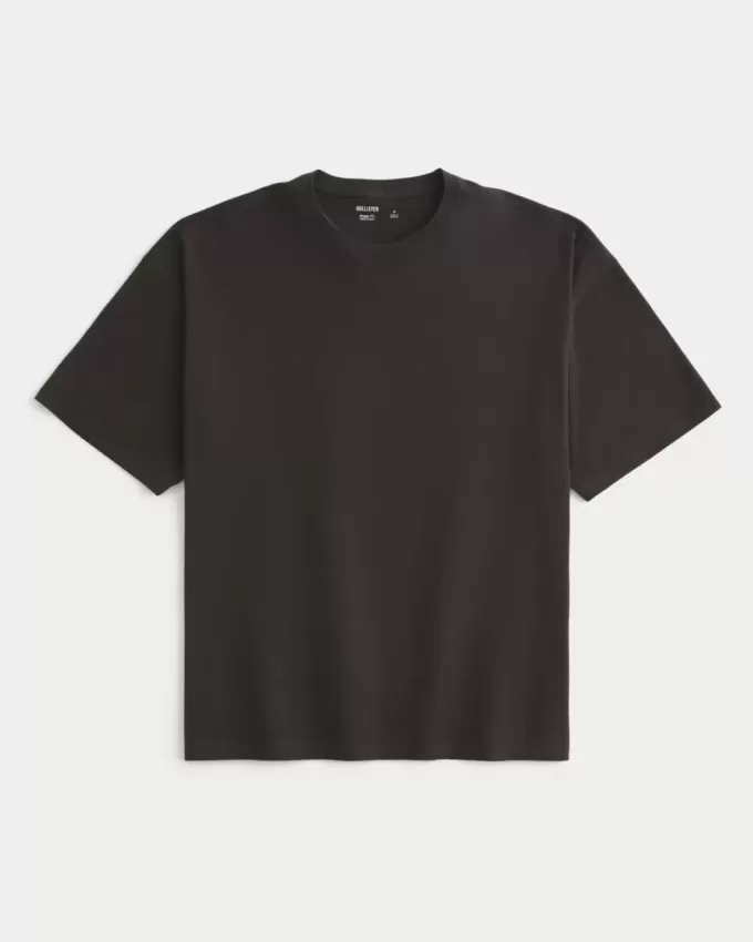Baggy-T-Shirt aus Baumwolle mit Rundhalsausschnitt Baggy-T-Shirt aus Baumwolle mit Rundhalsausschnitt