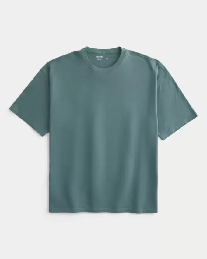 Baggy-T-Shirt aus Baumwolle mit Rundhalsausschnitt Baggy-T-Shirt aus Baumwolle mit Rundhalsausschnitt